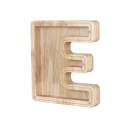 Letter-Saving Wooden Piggy Bank