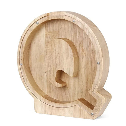 Letter-Saving Wooden Piggy Bank