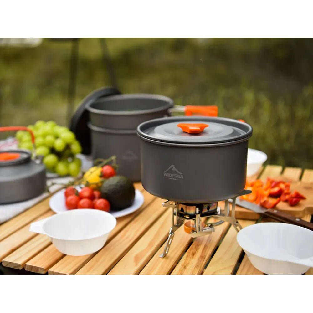 Camping Cookware Pot Set with Kettle - Gift Ideas 4 You