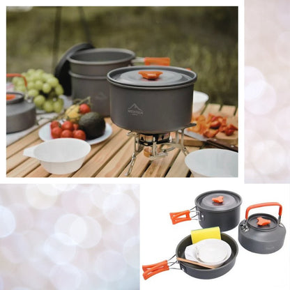 Camping Cookware Pot Set with Kettle - Gift Ideas 4 You