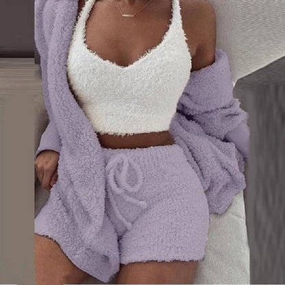 Fluffy 3 Piece Loungewear Set - Gift Ideas 4 You