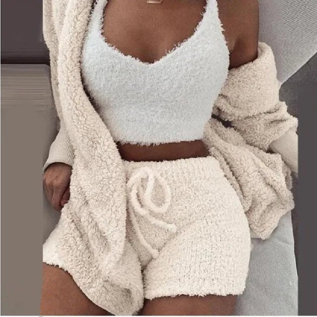 Fluffy 3 Piece Loungewear Set - Gift Ideas 4 You