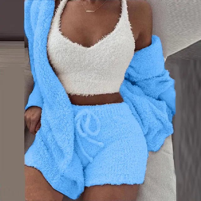 Fluffy 3 Piece Loungewear Set - Gift Ideas 4 You