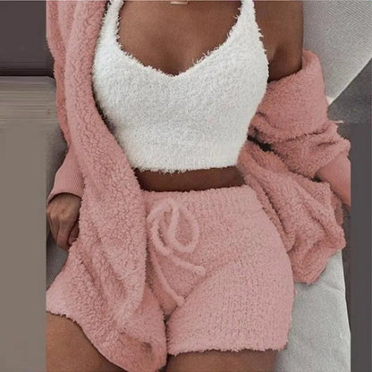 Fluffy 3 Piece Loungewear Set - Gift Ideas 4 You