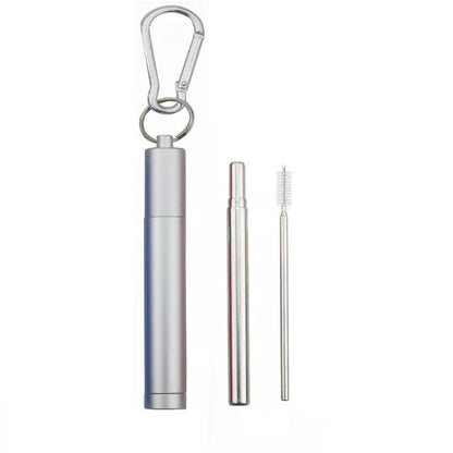 Reusable Stainless Steel Adjustable Straw with Cleaning Brush & Case - Gift Ideas 4 You