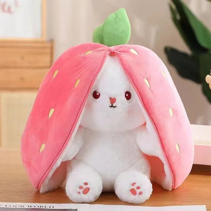 Reversible Plush Bunny Toy - Carrot or Strawberry - Gift Ideas 4 You