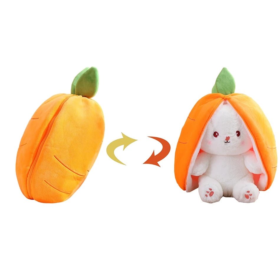 Reversible Plush Bunny Toy - Carrot or Strawberry - Gift Ideas 4 You